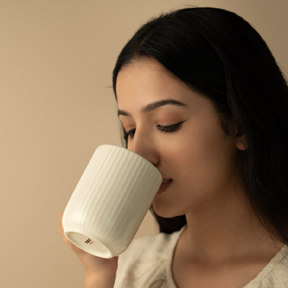 Flute Porcelia Mug, Pearl