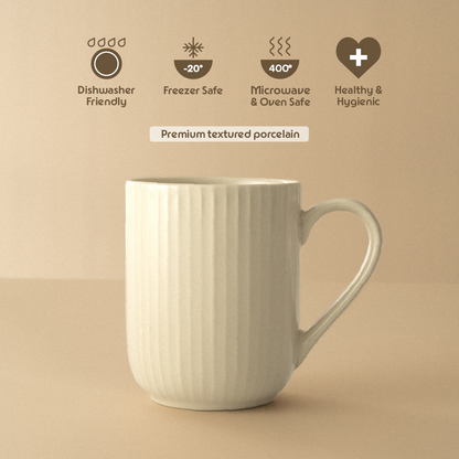 Flute Porcelia Mug, Pearl