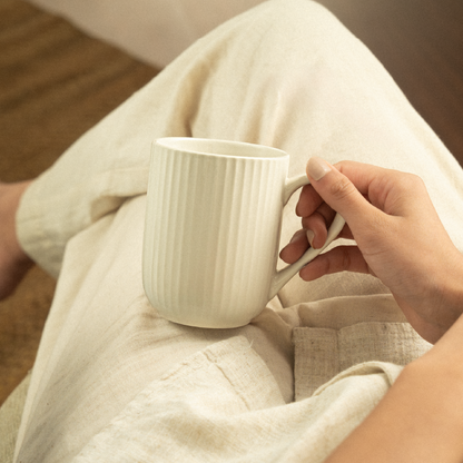 Flute Porcelia Mug, Pearl