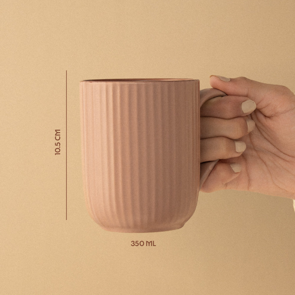 Porcelia Flute Mug, Rose - Set of 2