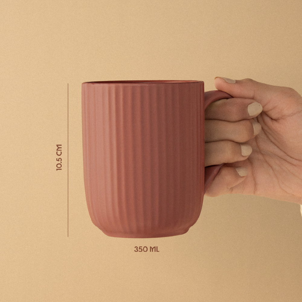 Porcelia Flute Mug, Rose - Set of 2