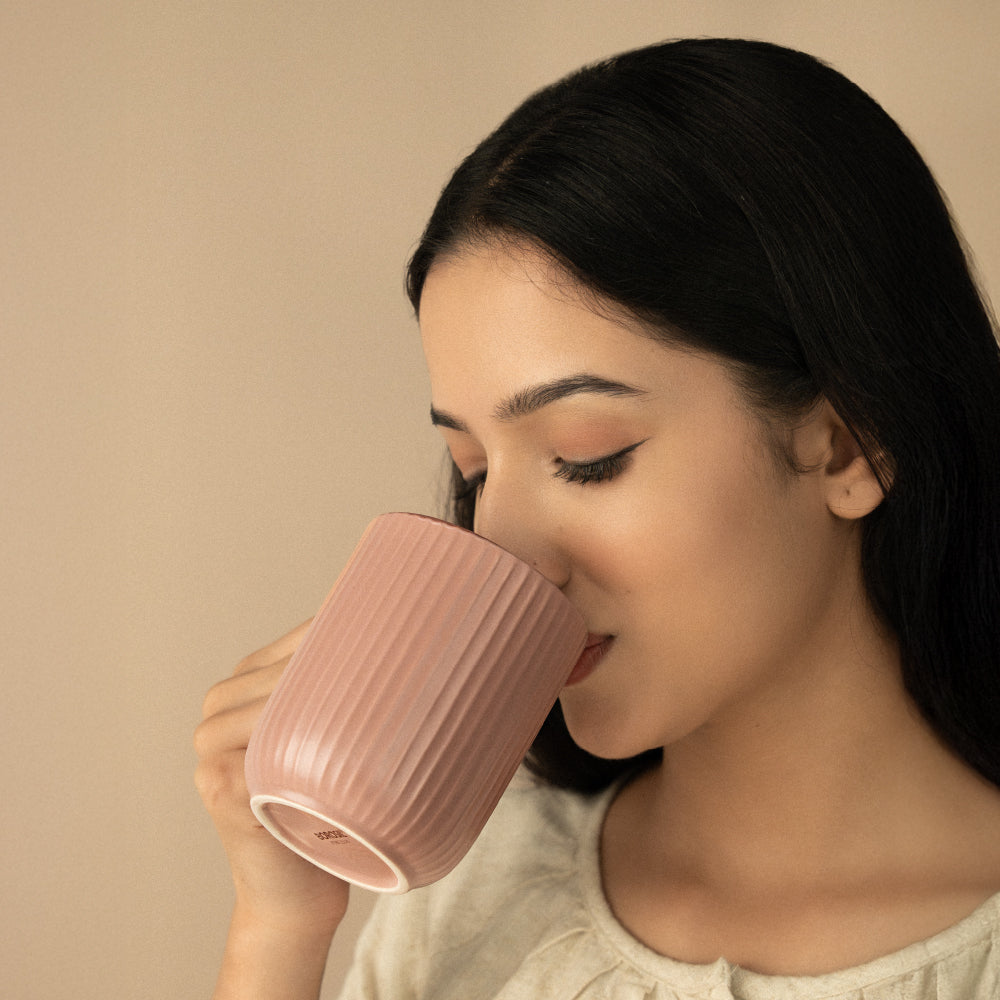 Porcelia Flute Mug, Rose - Set of 2