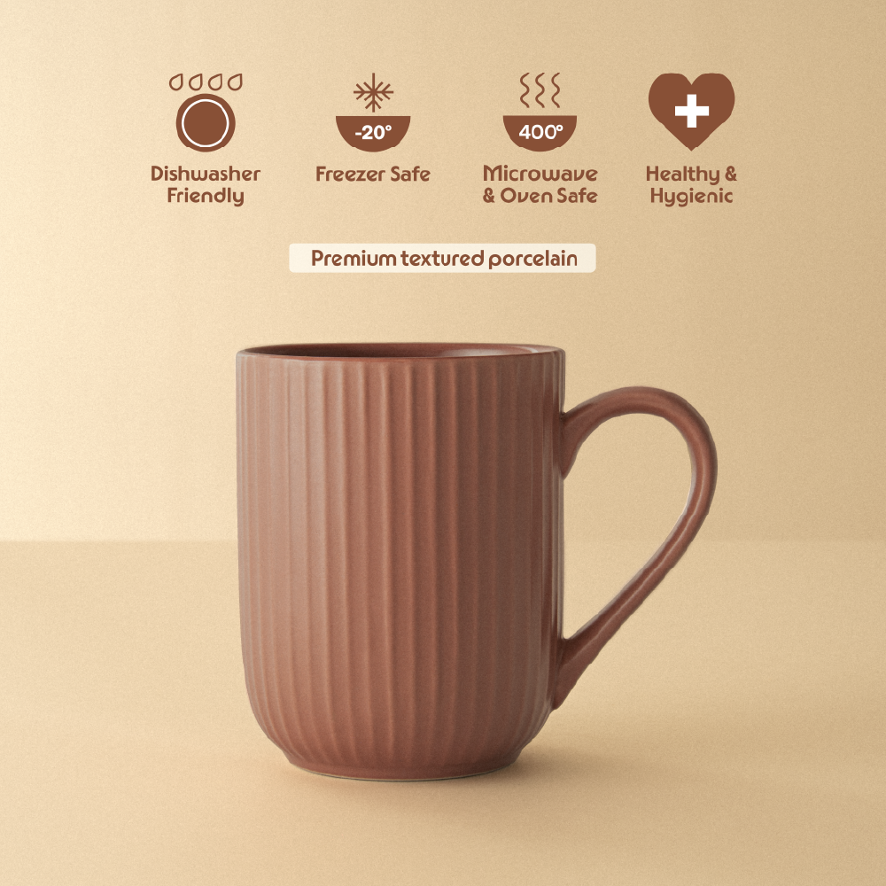 Porcelia Flute Mug, Rose - Set of 2