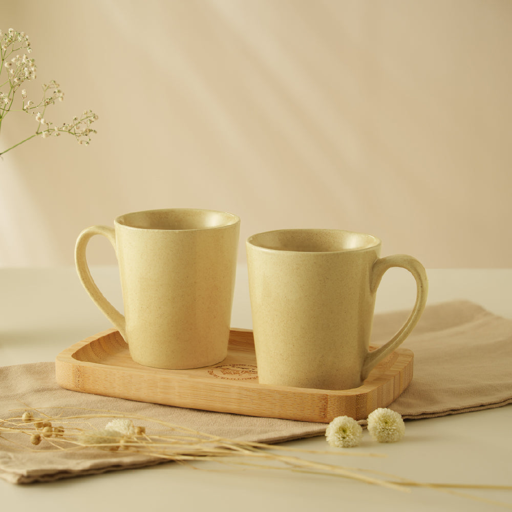 Porcelia Haven Mug, Butter - Set of 2
