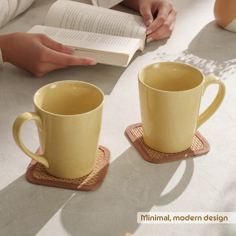 Porcelia Haven Mug, Butter - Set of 2