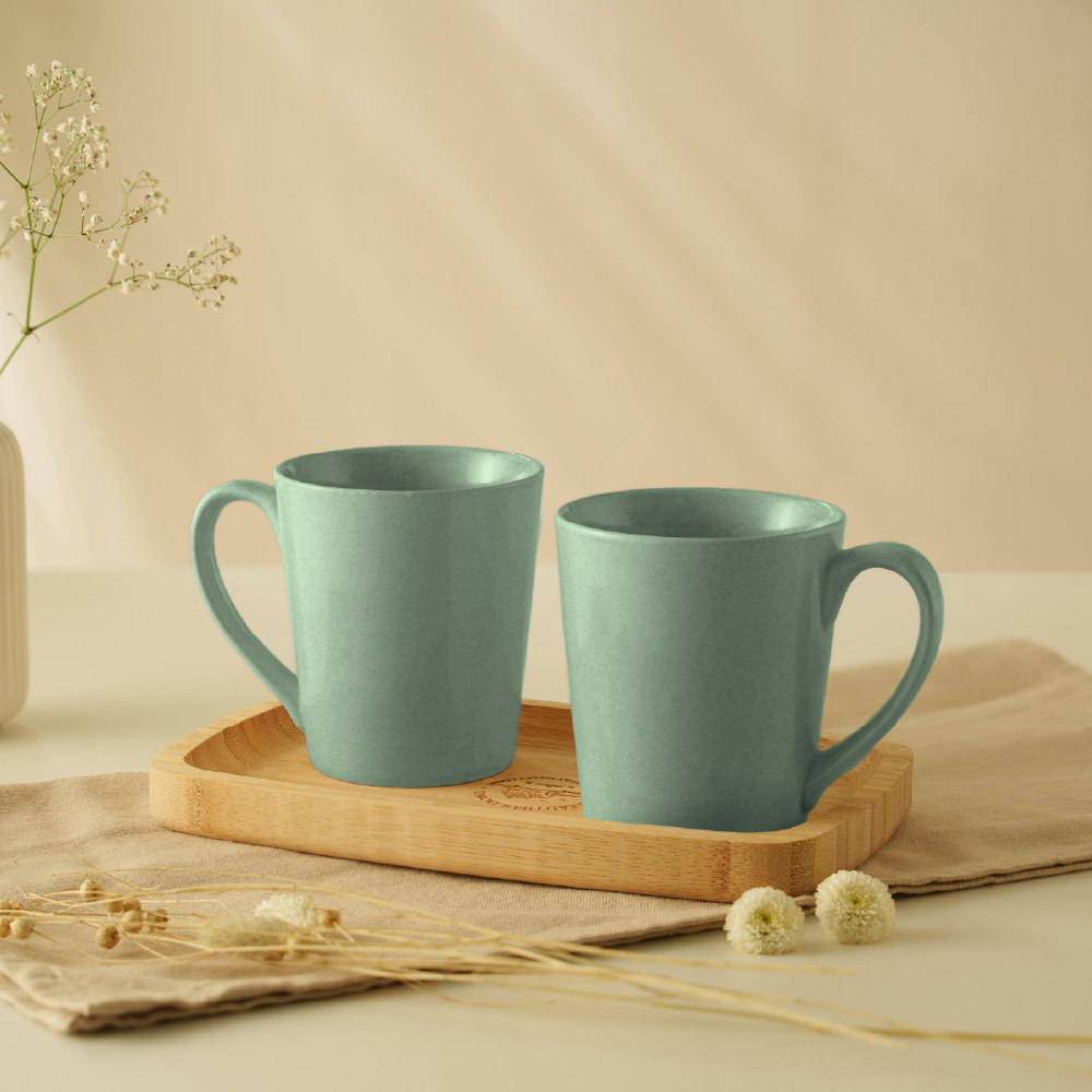 Porcelia Haven Mug, Sage - Set of 2