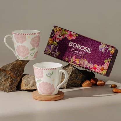 Tulip Rosette Porcelia Mug Set