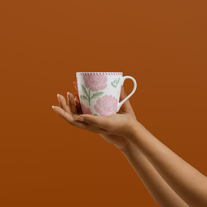 Tulip Rosette Porcelia Mug Set