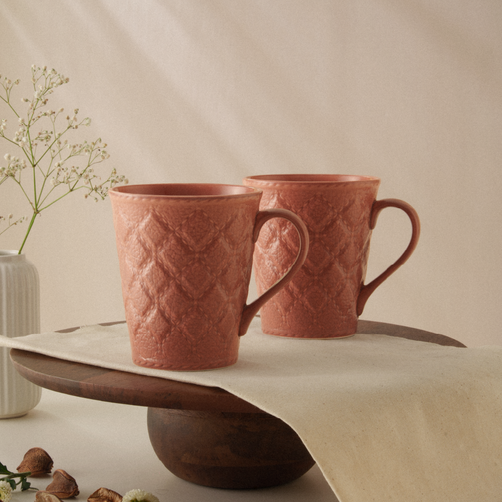 Velvetto Porcelia Mug Set, Merlot