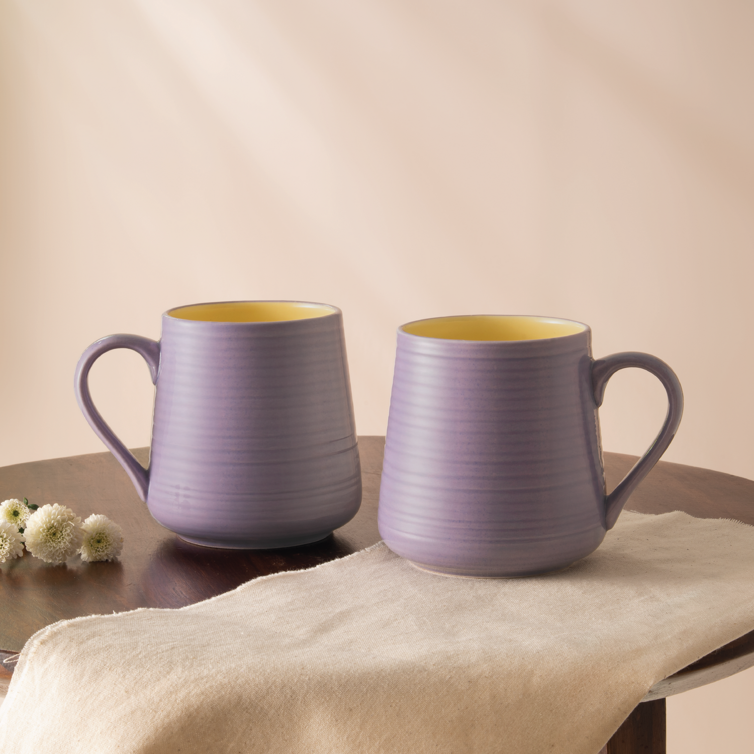 Porcelia Bello Mug, Lavender - Set of 2