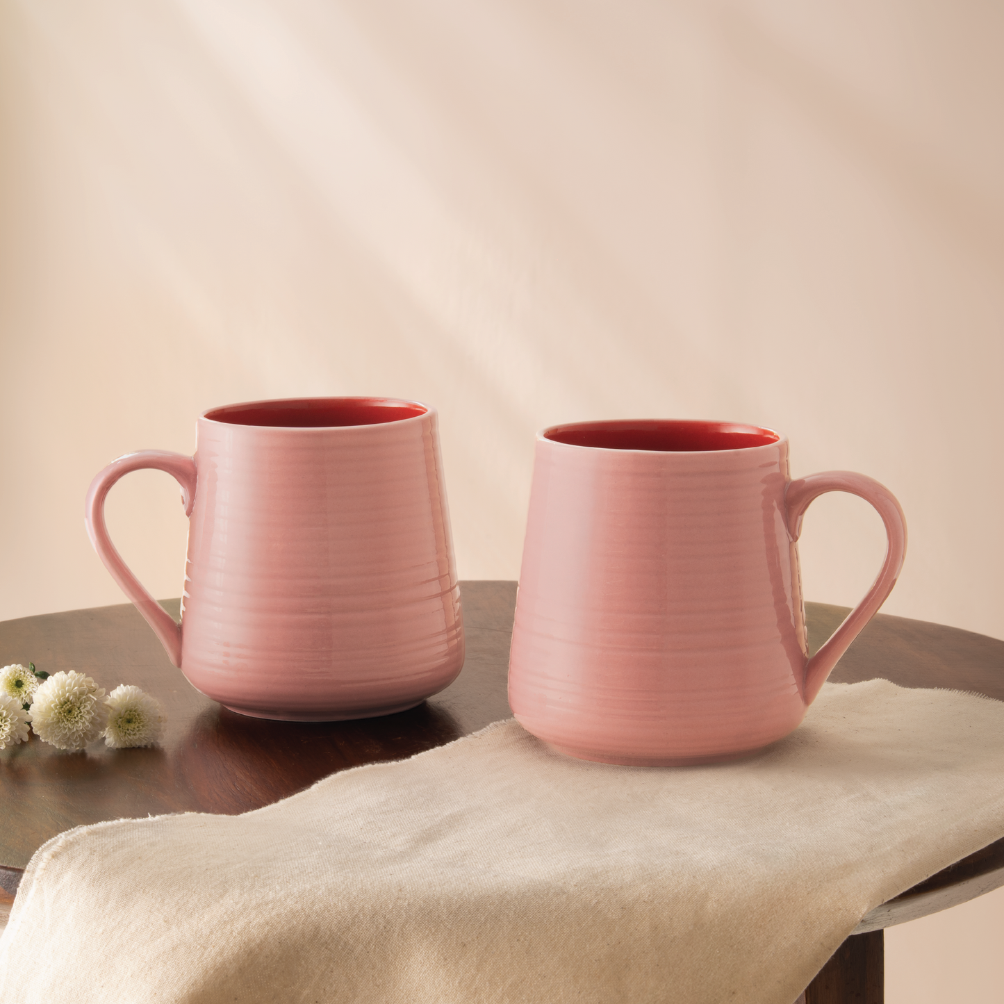 Porcelia Bello Mug, Blush - Set of 2