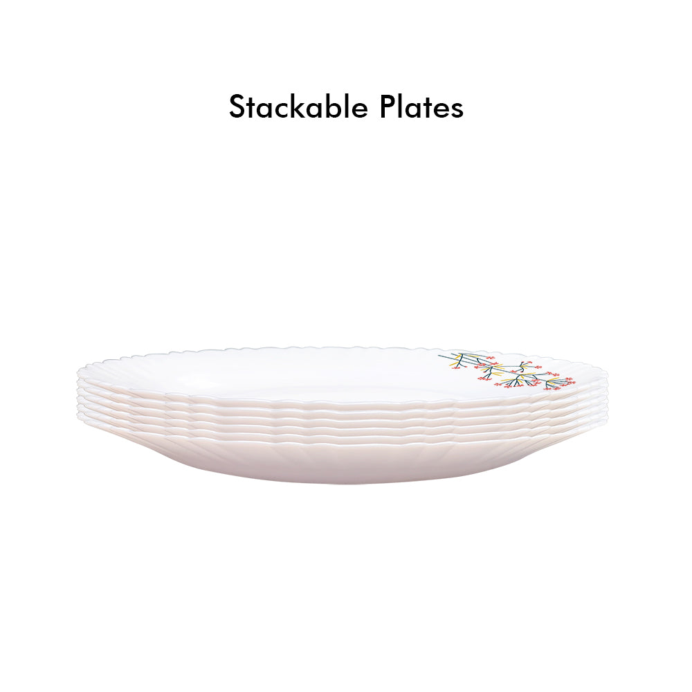 Larah by Borosil Red Bud 19 pc Dinner Set