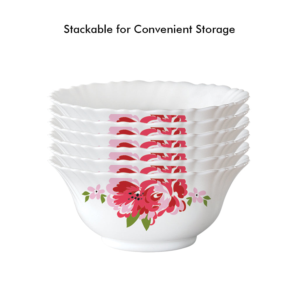 Larah by Borosil Rose Red 19 pc Dinner Set