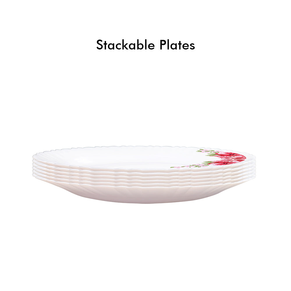 Larah by Borosil Rose Red 19 pc Dinner Set