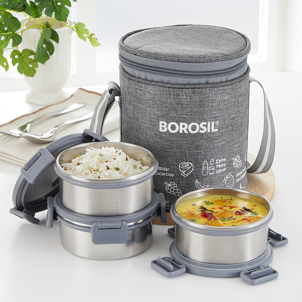 Slate Round Stainless Steel Lunchbox