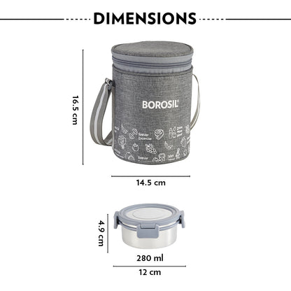 Slate Round Stainless Steel Lunchbox