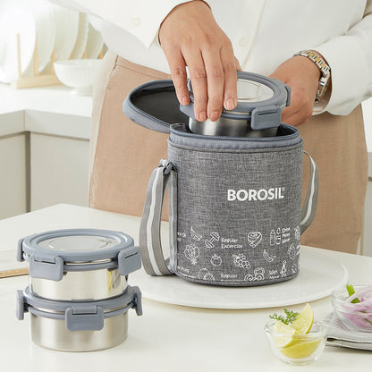 Slate Round Stainless Steel Lunchbox