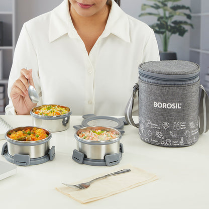 Slate Round Stainless Steel Lunchbox