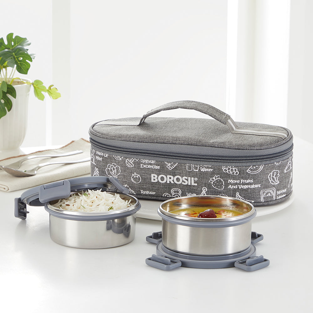 Slate Round Stainless Steel Lunchbox