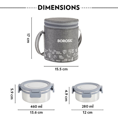 Slate Round Stainless Steel Lunchbox