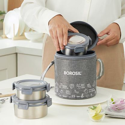 Slate Round Stainless Steel Lunchbox