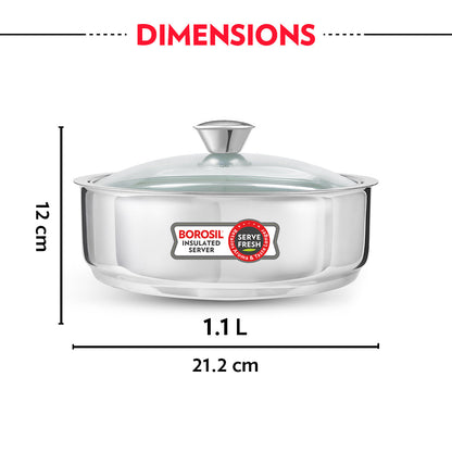 Borosil Servefresh Roti Server, 1.1L