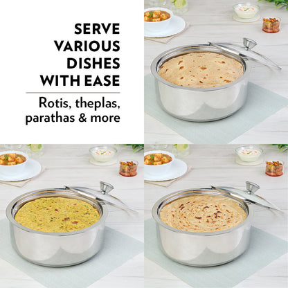 Borosil Servefresh Roti Server, 2.5L