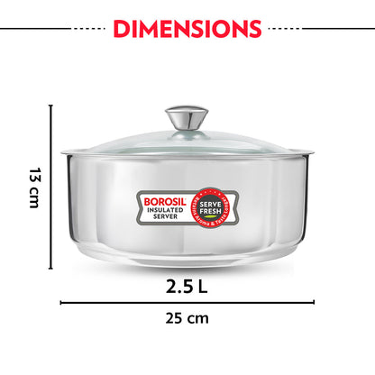 Borosil Servefresh Roti Server, 2.5L