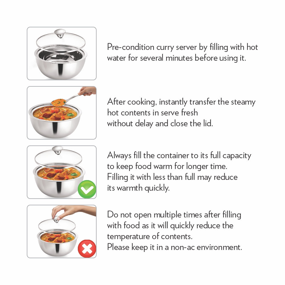 Borosil Servefresh Curry Server Set of 2