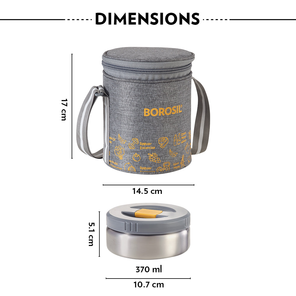 Borosil Mealmate Stainless Steel Lunchbox, Set of 3, Tall