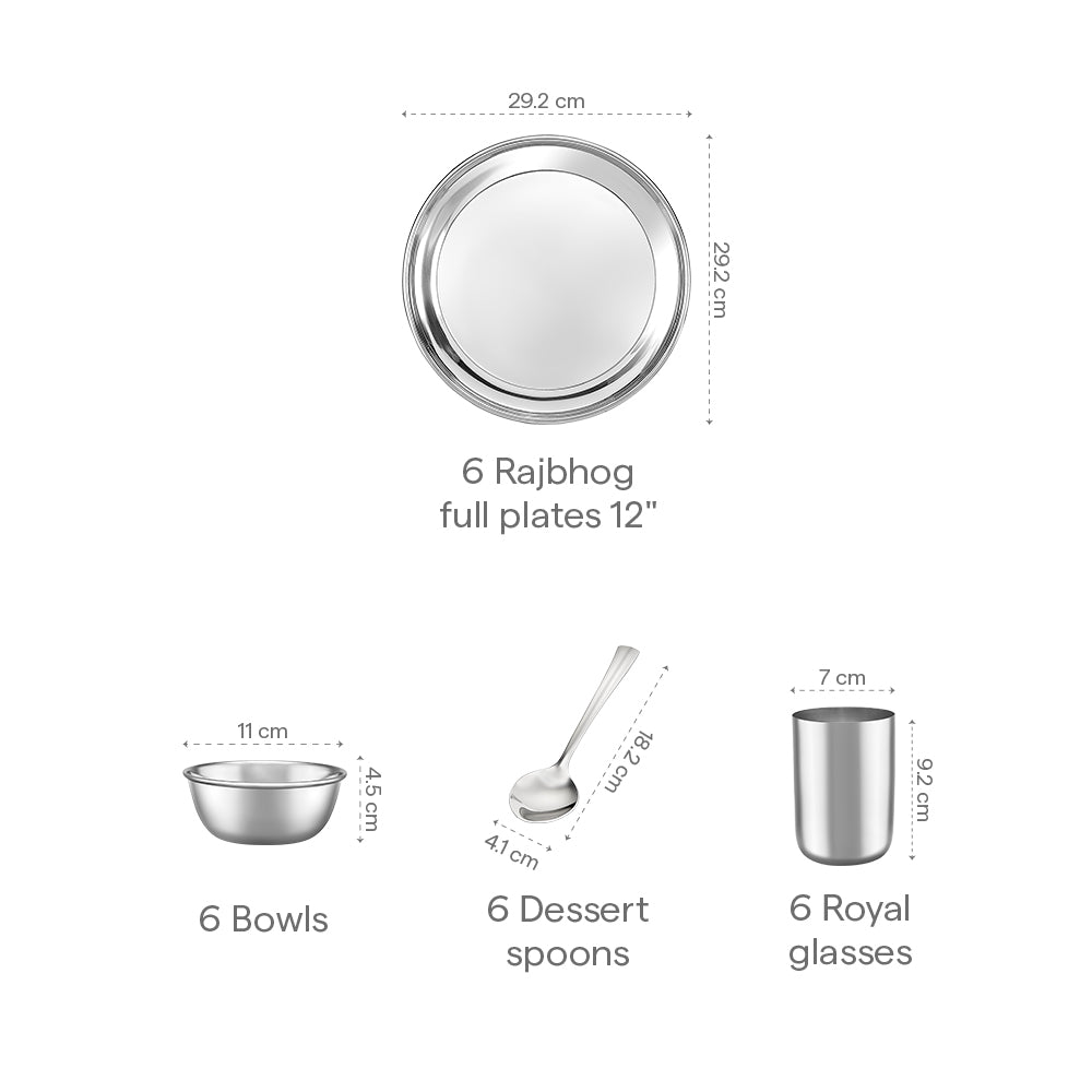 Borosil 30-piece Stainless Steel Dinner Set