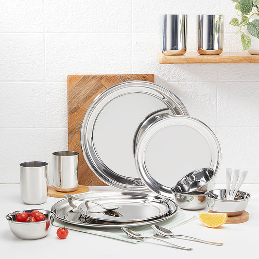 Borosil 30-piece Stainless Steel Dinner Set