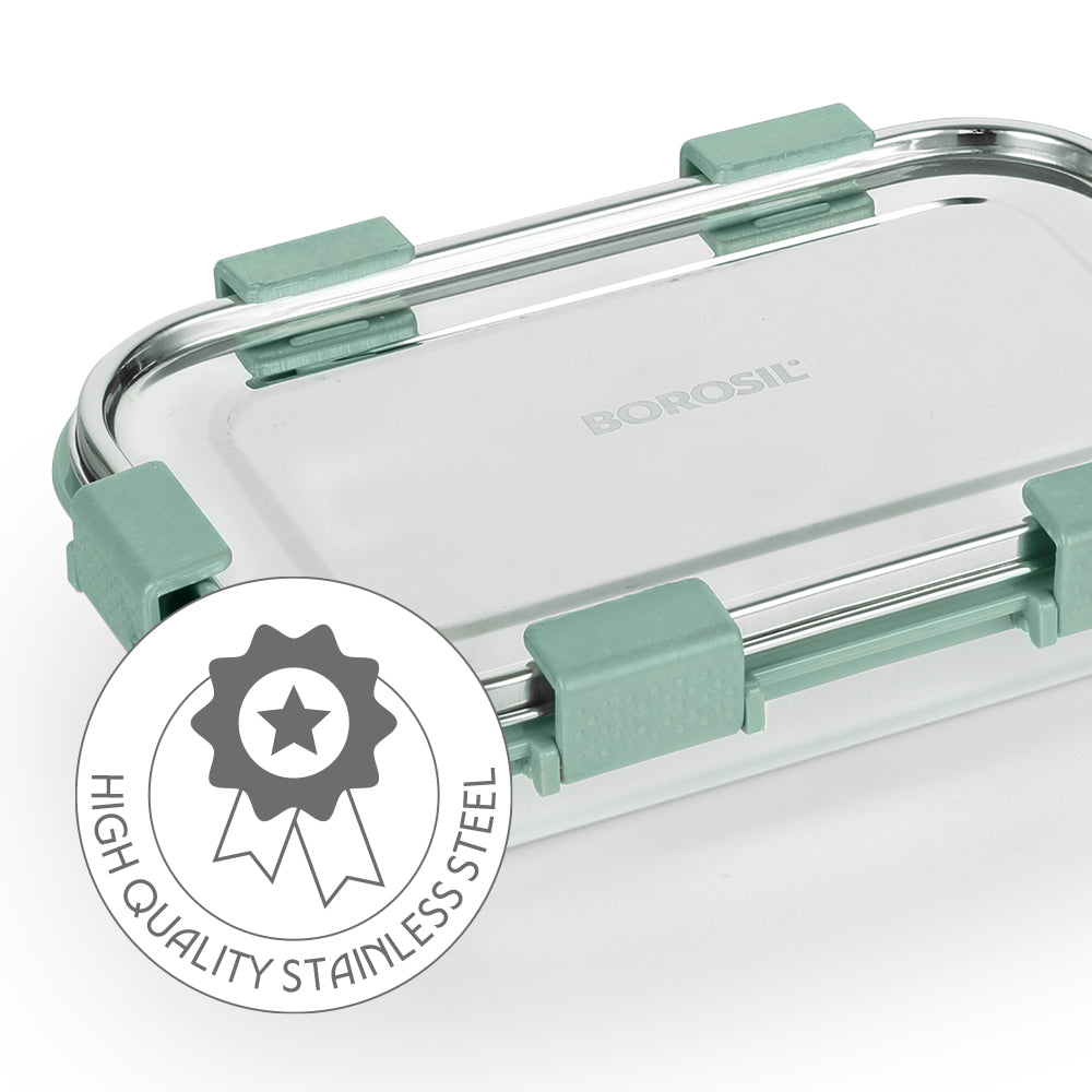 Borosil Slim Lunch Box Set, Green