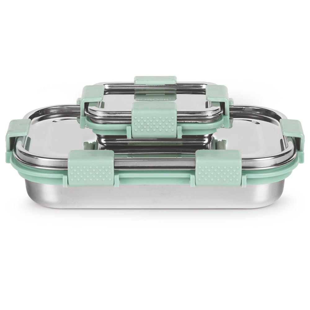 Borosil Slim Lunch Box Set, Green
