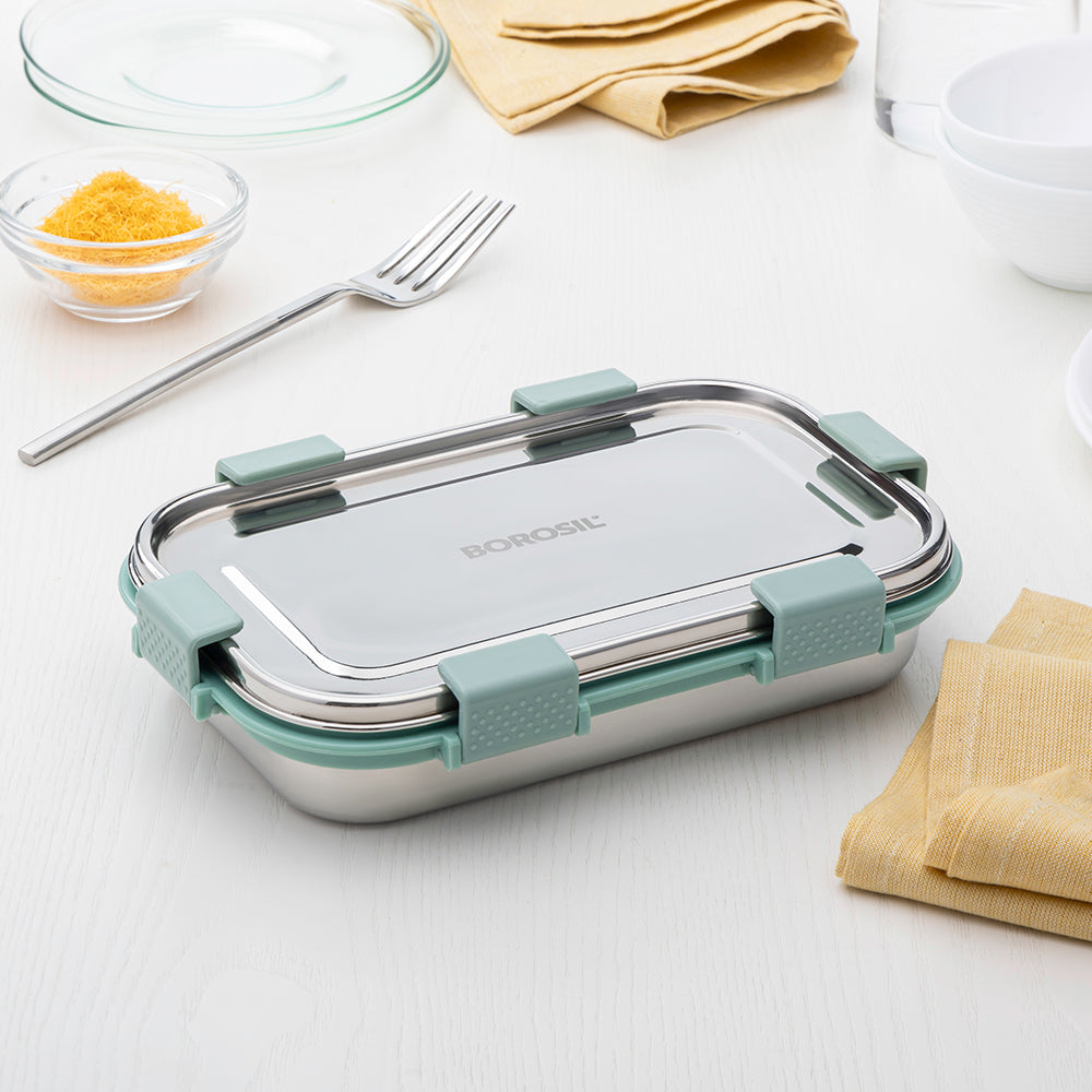 Borosil Slim Lunch Box Set, Green