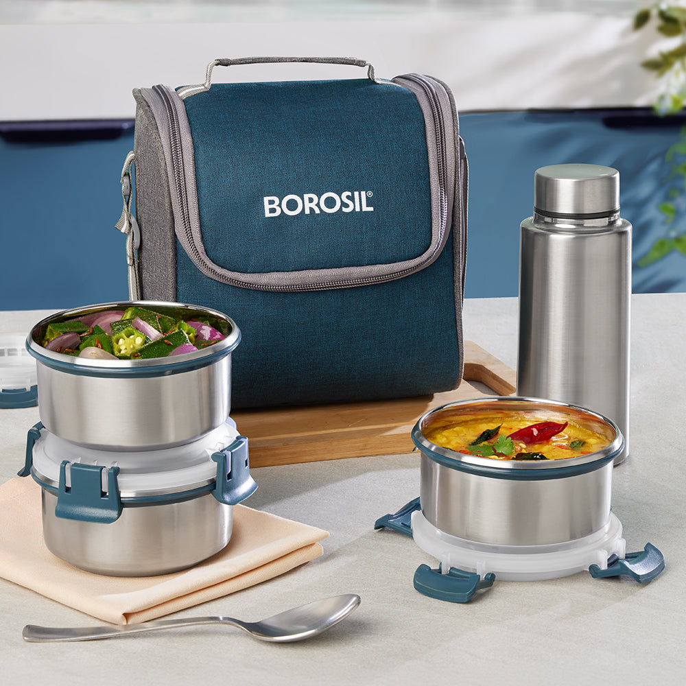Superfresh Stainless Steel Lunchbox with Bottle