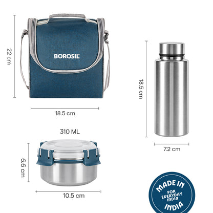 Superfresh Stainless Steel Lunchbox with Bottle