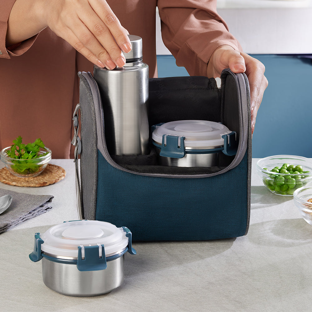 Superfresh Stainless Steel Lunchbox with Bottle
