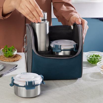 Superfresh Stainless Steel Lunchbox with Bottle