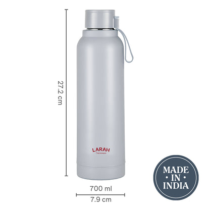 Larah Orbit Round PU Thermoware Bottle, 700 ml, Grey