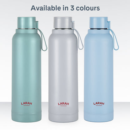 Larah Orbit Round PU Thermoware Bottle, 700 ml, Grey
