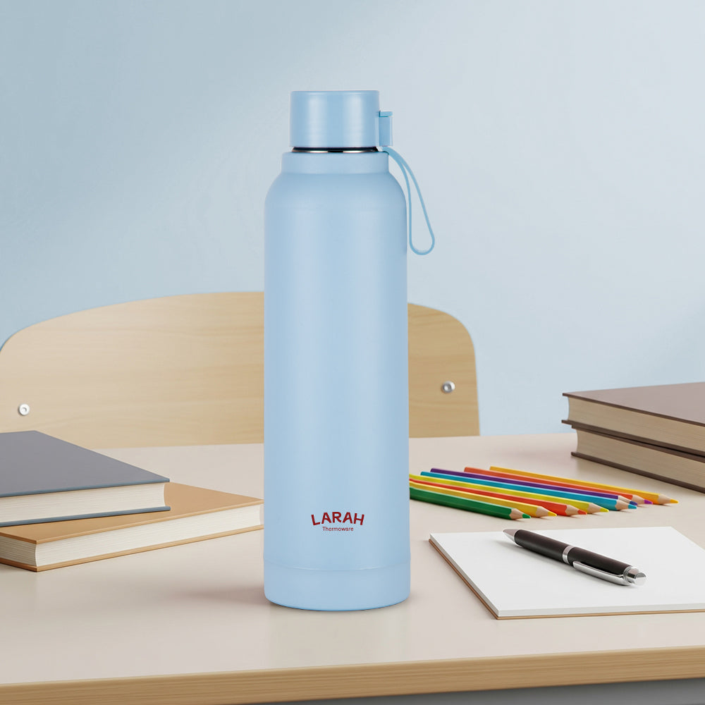 Larah Orbit Round PU Thermoware Bottle, 700 ml, Sky