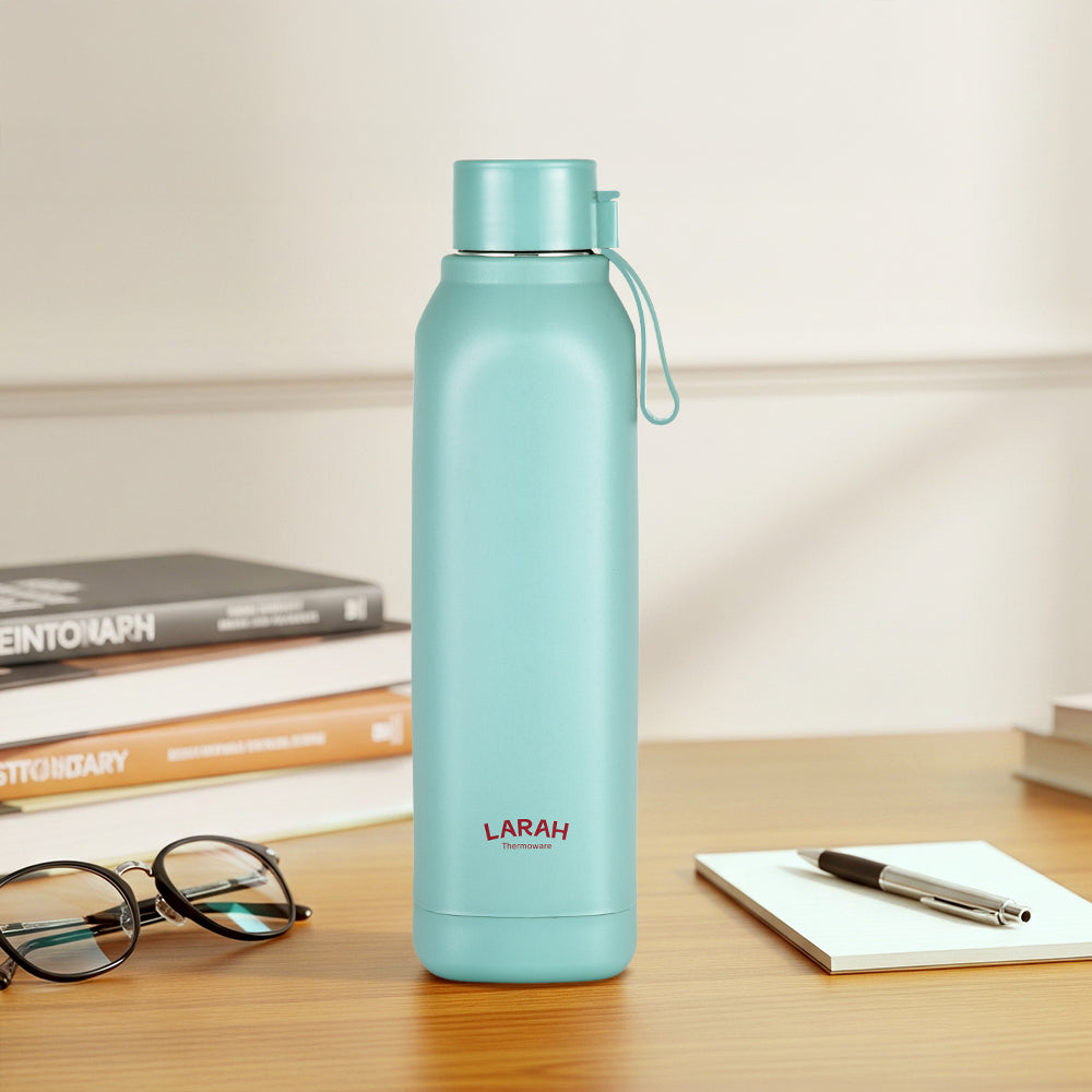 Larah Cube Square PU Thermoware Bottle, 700 ml, Mint