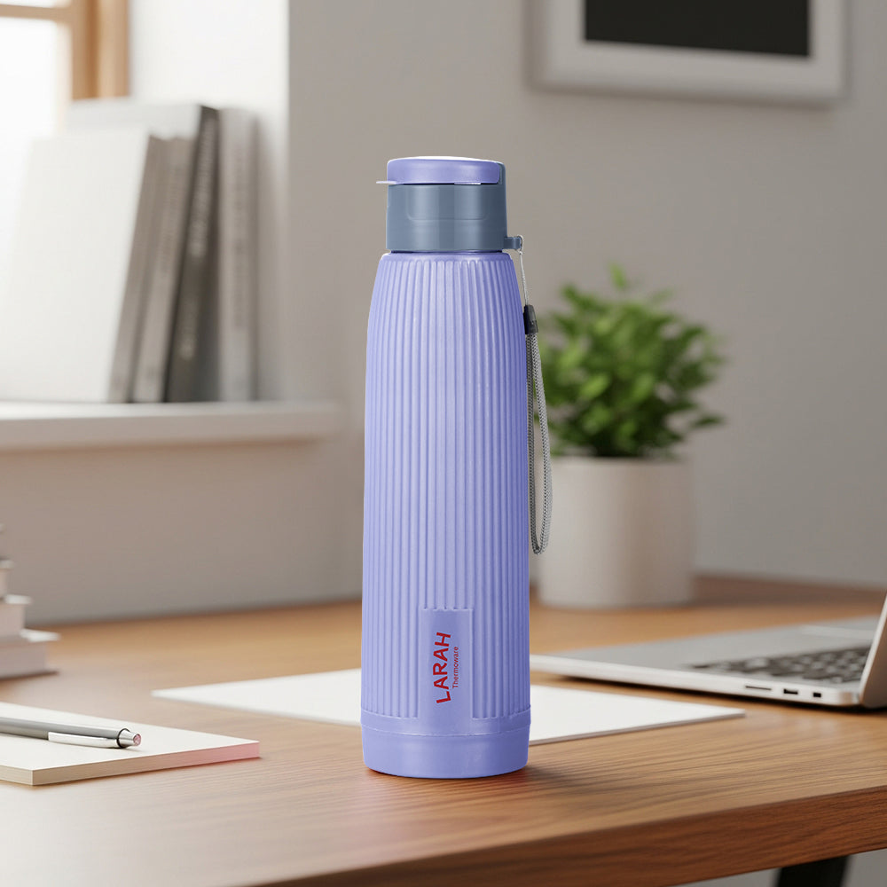 Larah Lava Fluted PU Thermoware Bottle, Violet