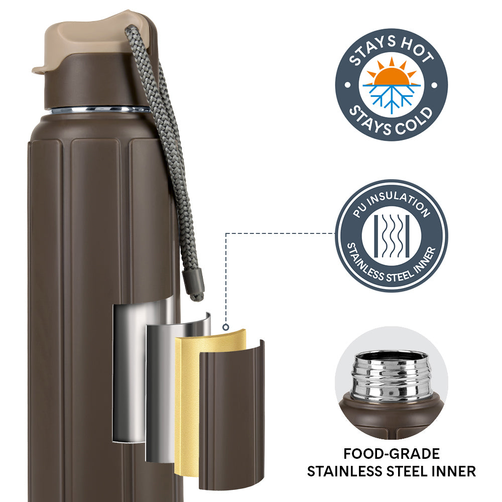 Larah Amaze Thermoware Bottle, Brown