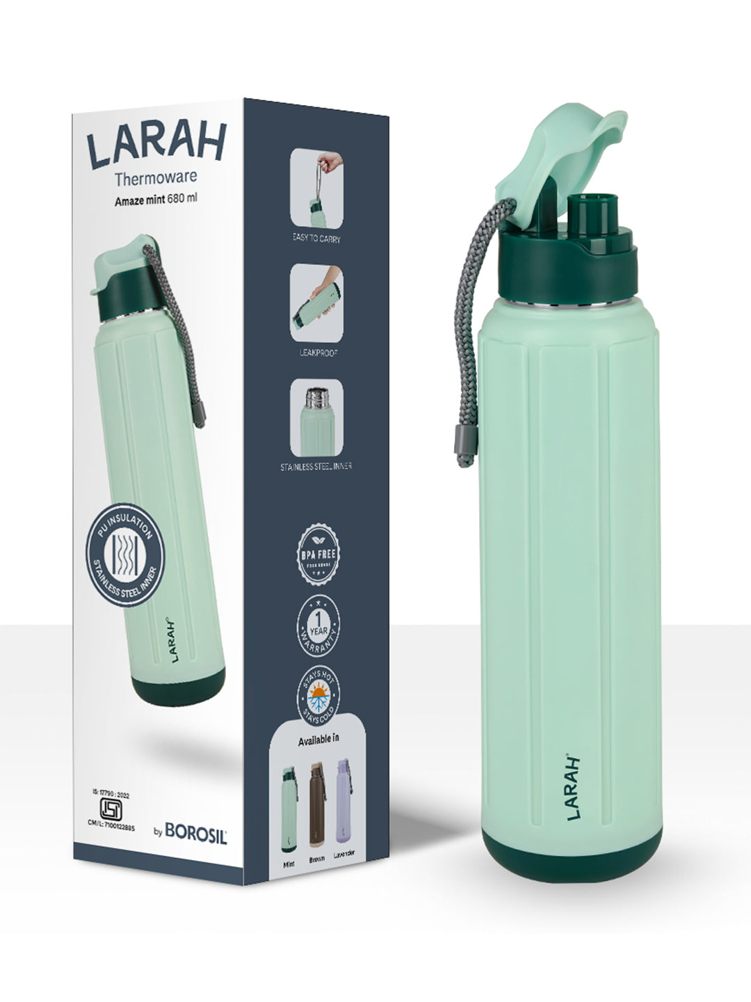 Larah Amaze Thermoware Bottle, Mint
