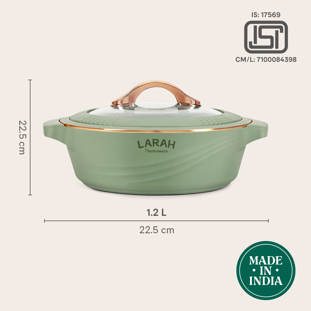 Larah Glaze Thermoware Casserole, Green