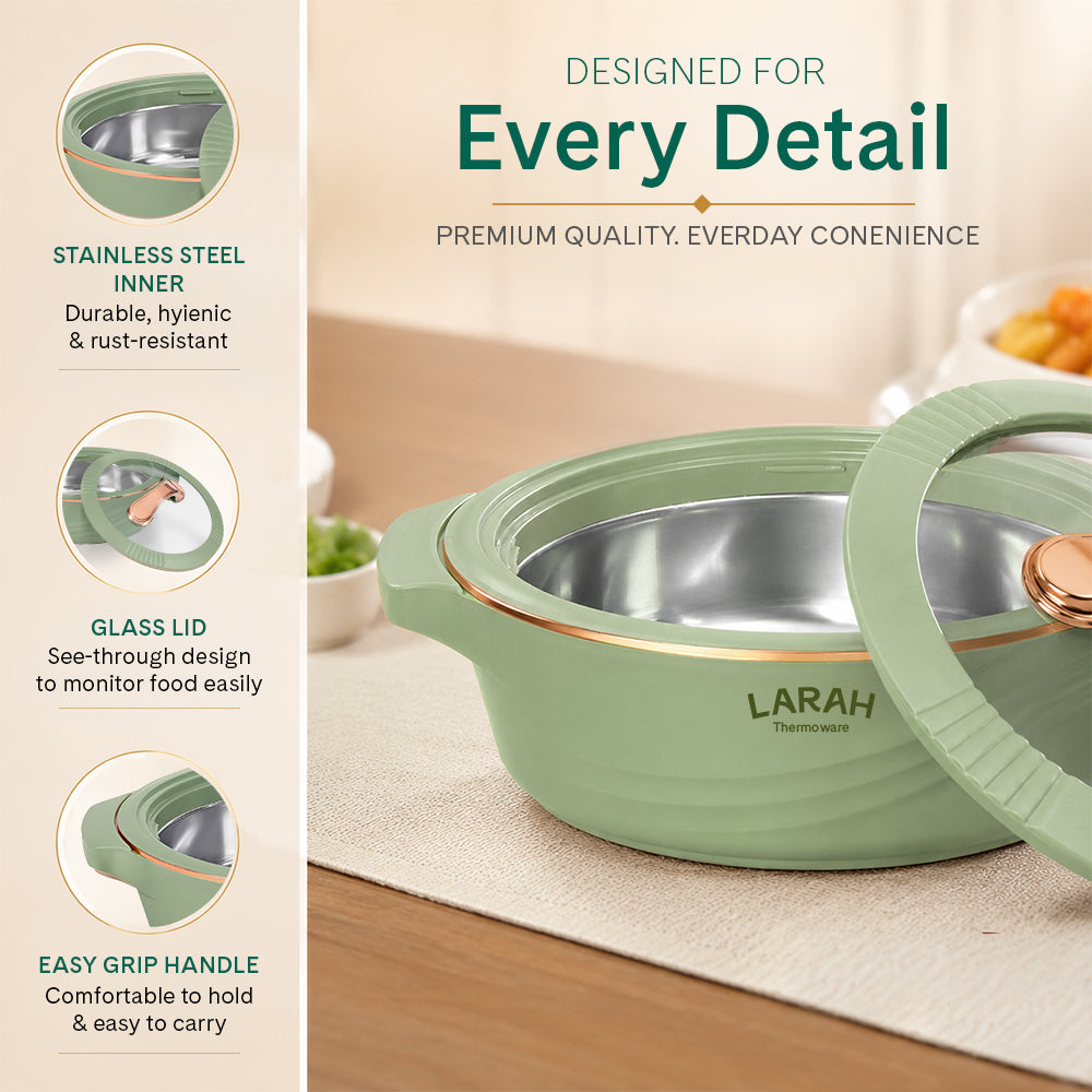 Larah Glaze Thermoware Casserole, Green