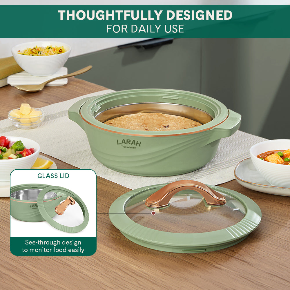 Larah Glaze Thermoware Casserole, Green