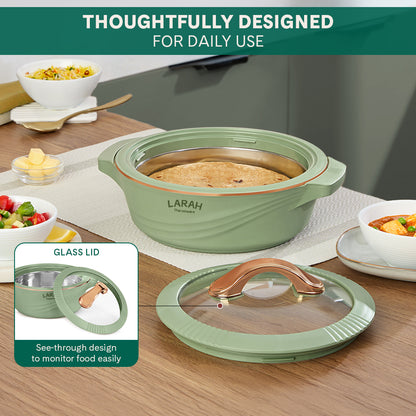 Larah Glaze Thermoware Casserole, Green